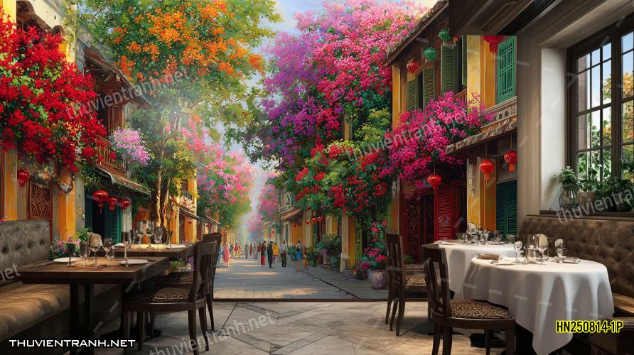 Tranh dán tường Phố cổ Hà Nội, Phố xưa - -HN250814-1P - Kết quả tìm kiếm tranh tường